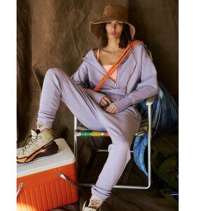 Free People Training Day Jumpsuit in Violet Waters Purple NEW